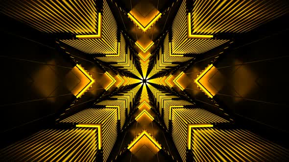 Yellow Abstract Tunnel 4K