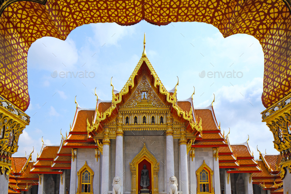 Marble Temple In Bangkok Thailand Stock Photo By Leungchopan PhotoDune   5DII 20130126 6542 