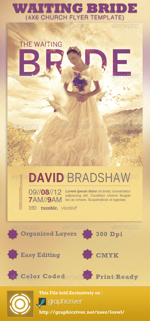 The Waiting Bride Church Flyer Template - Church Flyers