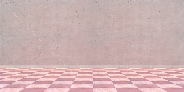 Terracotta floor tiles red pink color and empty wall background Stock Photo  by rawf8