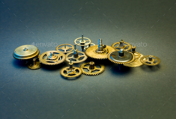 Gears and cogs clock - Stock Photo - Images