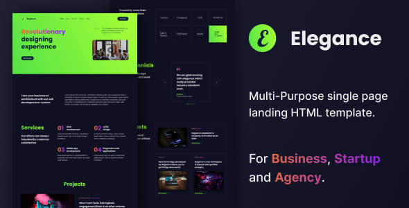 Elegance - Multi-Purpose HTML Landing Page