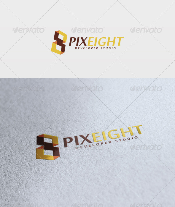 Pixel Eight Logo - Numbers Logo Templates