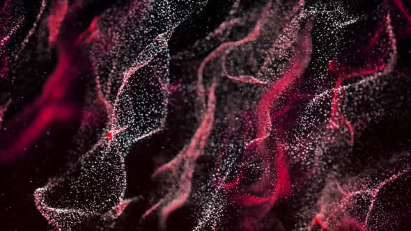 Red and White Sliding Particles Background Loop