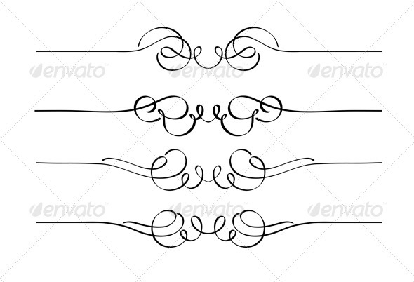 Floral elements - Flourishes / Swirls Decorative