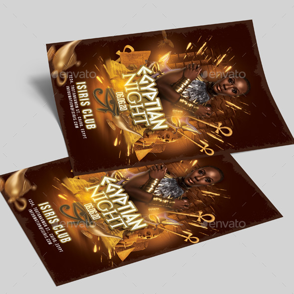 Egyptian Night Party Flyer, Print Templates | GraphicRiver