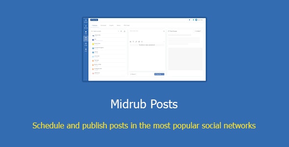 Midrub Posts - schedule and publish on the most popular social networks
