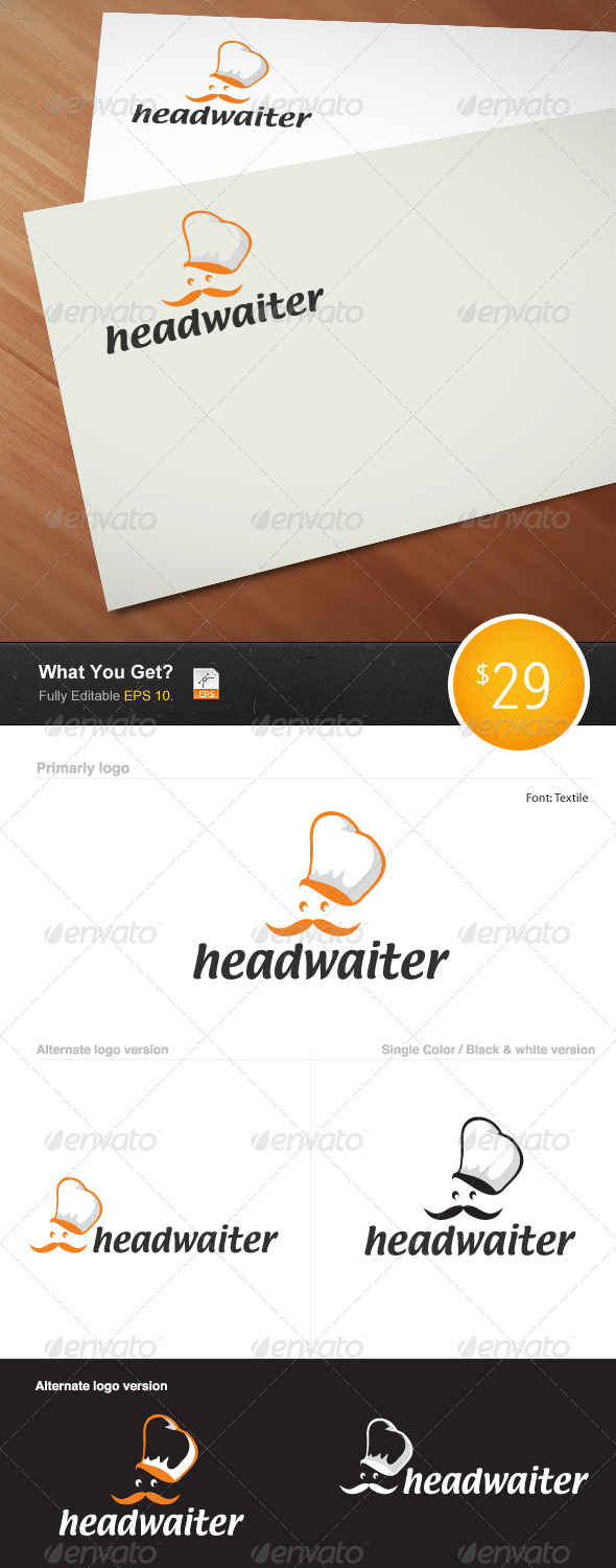 Headwaitter Logo - Food Logo Templates