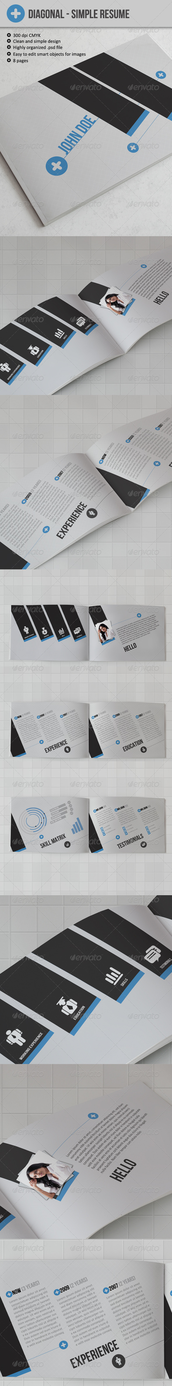 Diagonal - Resume or CV - Resumes Stationery
