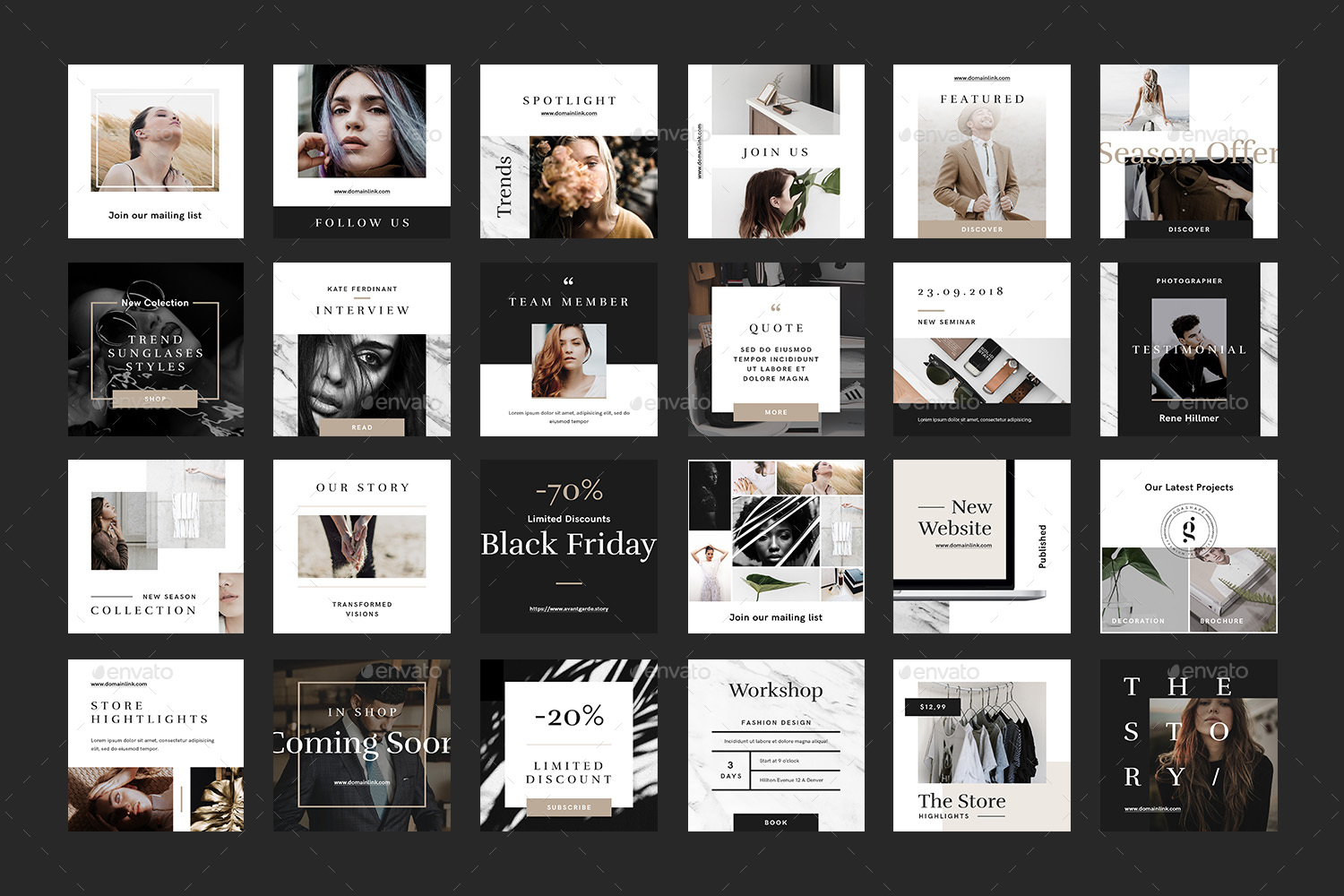 Luxury Socia Media Instagram Templates | PSD Social templates for ...