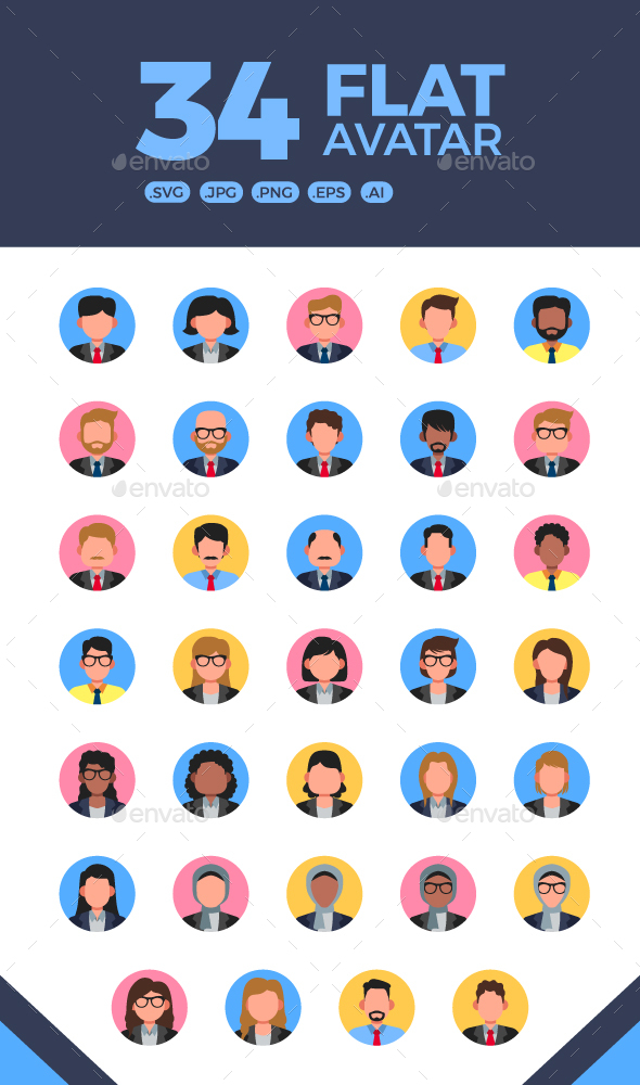[DOWNLOAD]34 Avatar Round Flat Icons