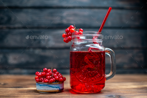 front view fresh cranberry juice inside can on a dark background bar fruit photo cocktail color