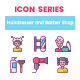70 Hairdresser and Barber Shop Icons | Crayons Series