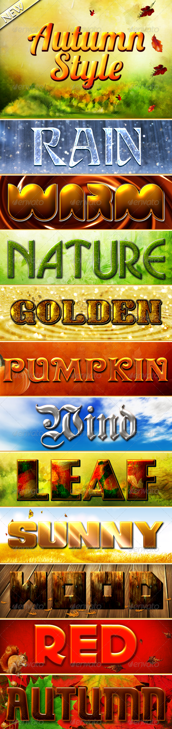 Autumn Styles - Text Effects Styles