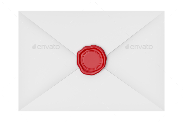 Envelope sealed with red wax
