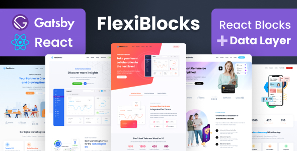 Top FlexiBlocks - React Gatsby Landing Page Templates