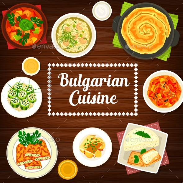 Vegetable and Meat Food Dishes Bulgarian Cuisine