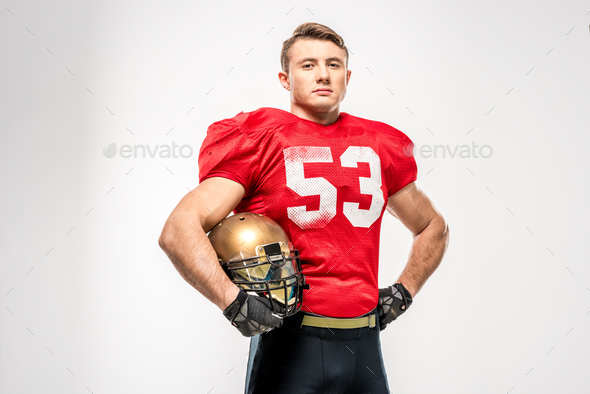 Man Wearing American Football Kit High Section Portrait Closeup High-Res  Stock Photo - Getty Images