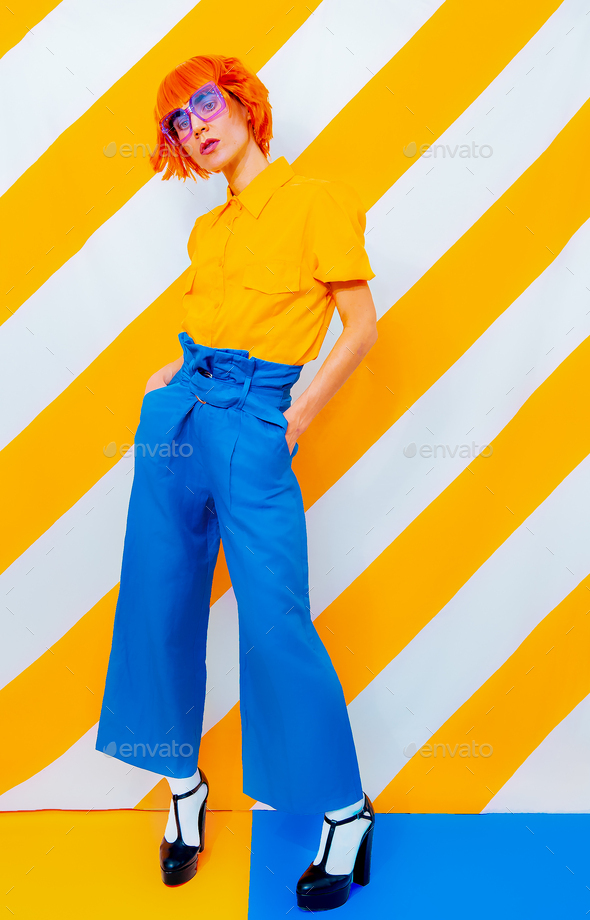 Lady wearing vintage look - Stock Photo - Images