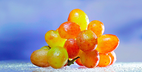 Bunch Of White Grapes Rotating