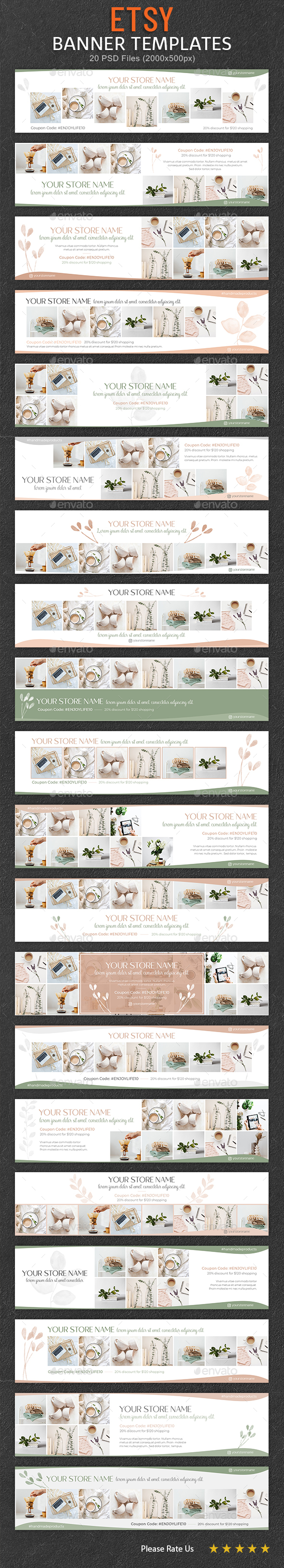 ETSY Banner Template  Download free Throughout Free Etsy Banner Template