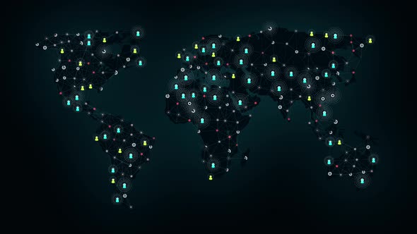 Connecting to the Internet on the world map