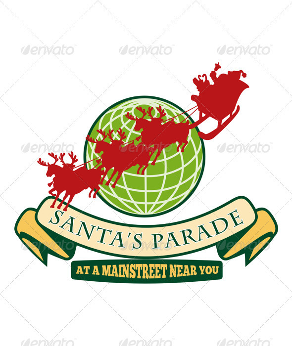 Santa Claus Christmas Globe Reindeer - Christmas Seasons/Holidays