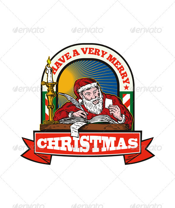 Santa Claus Father Christmas Writing Letter - Christmas Seasons/Holidays