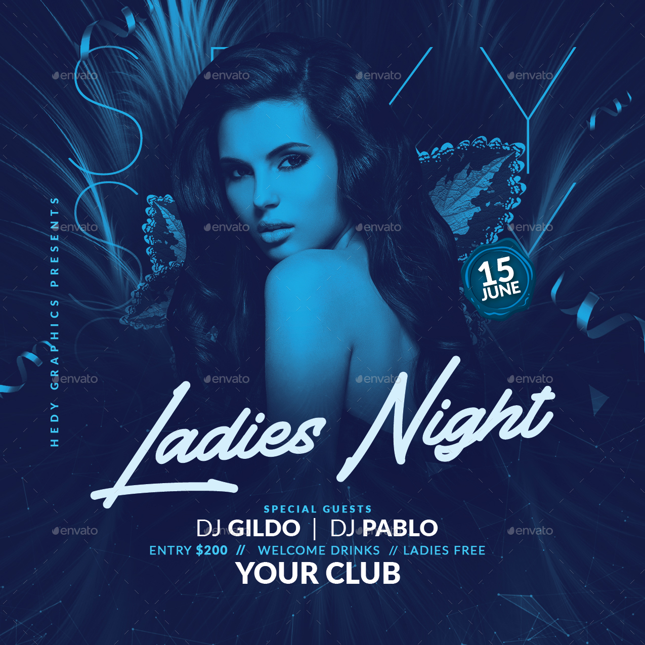 Ladies Night Flyer, Web Elements | GraphicRiver