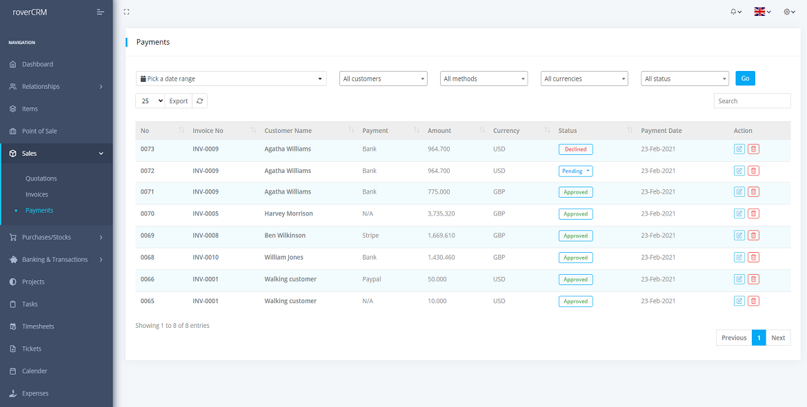 RoverCRM - Customer Relationship And Project Management System by ...