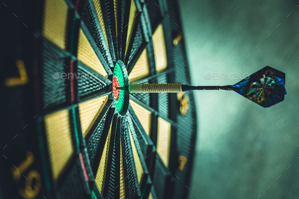 Bullseye is a target of business. Dart as opportunity, Dartboard as the target challenge