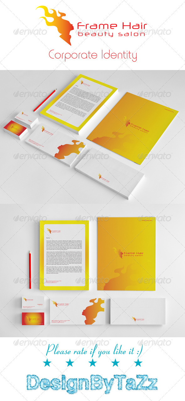 Frame Hair Corporate Identity Package - Stationery Print Templates