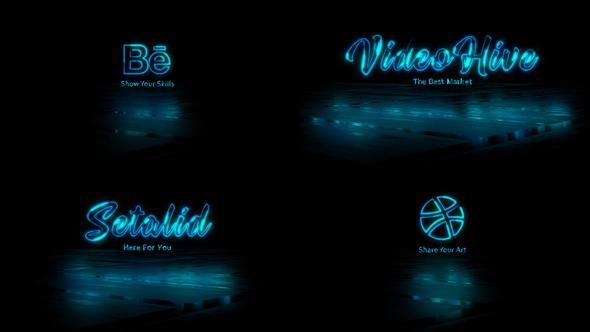 Neon Glitch Logo - VideoHive 30936867