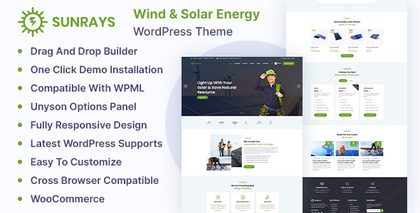 Sunrays – Solar Power & Green Energy WordPress theme
