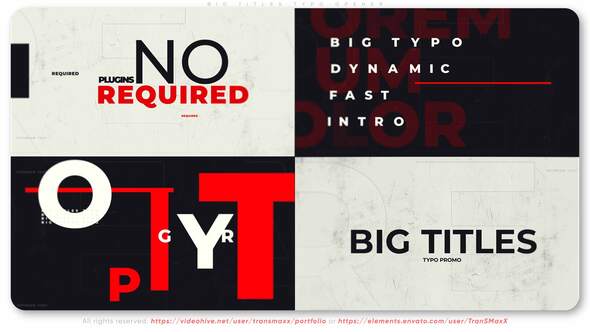 Big Titles Typo. Smart Opener Titles template preview
