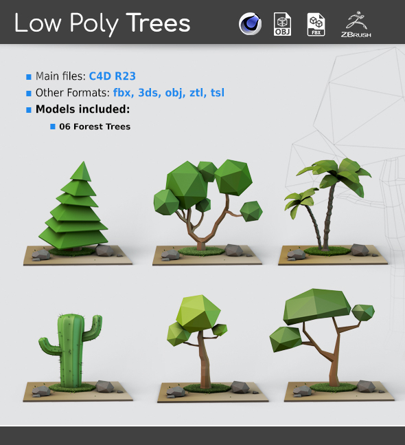 Low Poly Trees - 3Docean 31009348