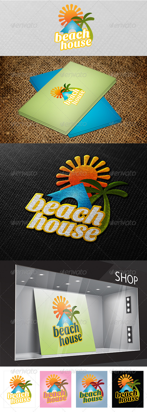 Beach House Logo - Vector Abstract