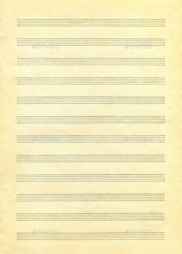 Vintage blank paper sheet for musical notes - Stock Photo - Images