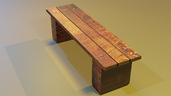 Street bench Low-poly - 3Docean 31020164