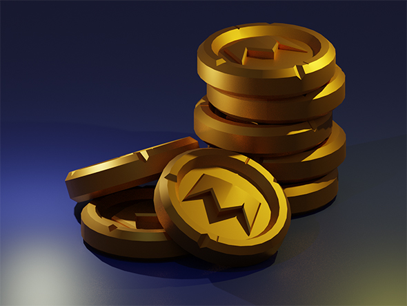 Gold coin Low-poly - 3Docean 31023131