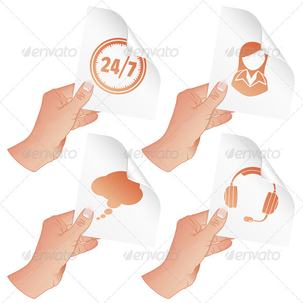 Hand with Business Icons - Concepts Business