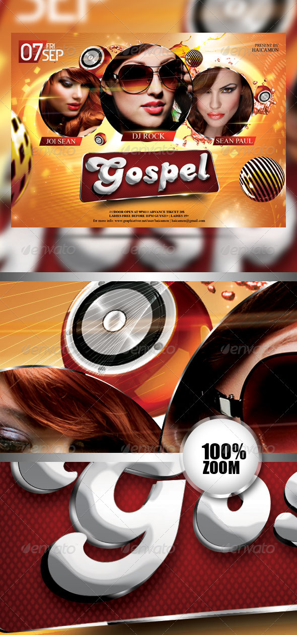 The Gospel Party Flyer - Clubs & Parties Events