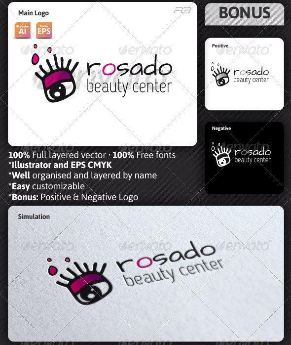 Rosado Beauty Center Logo - Humans Logo Templates
