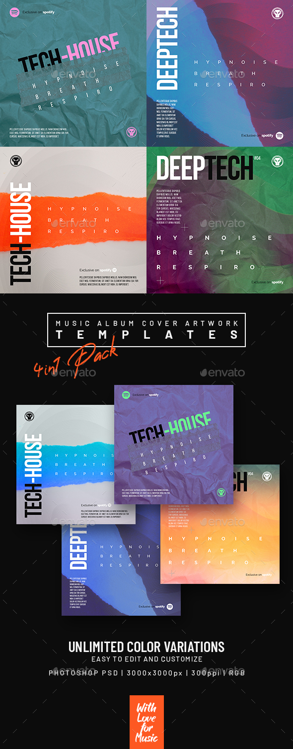 [DOWNLOAD]Tech-house Album Cover / Digital Flyer Templates Pack