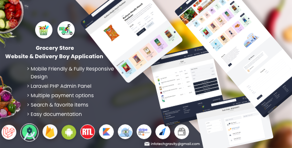 Single Grocery, Food, Pharmacy Store Website & Delivery Boy Application With Admin Panel