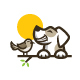 Dog & Bird Logo Template