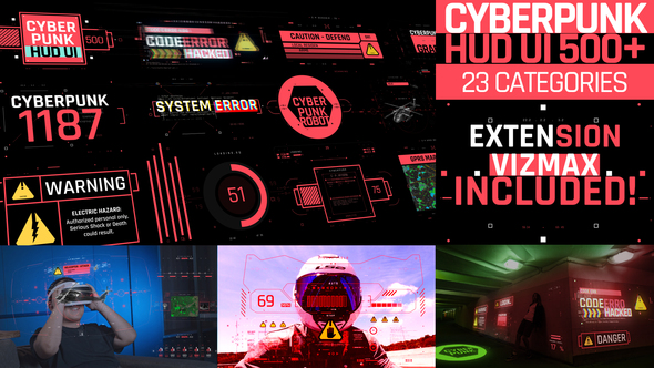 Cyberpunk HUD UI 500+