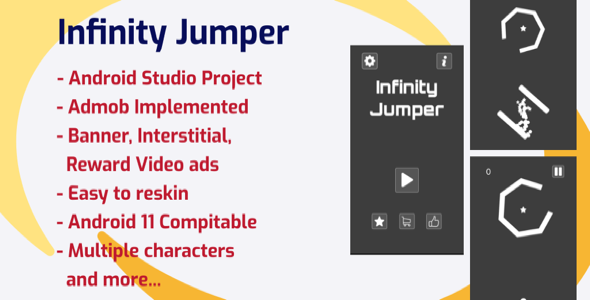 Infinity Jumper (Android Studio + Admob + Reward Video + ready to publish)