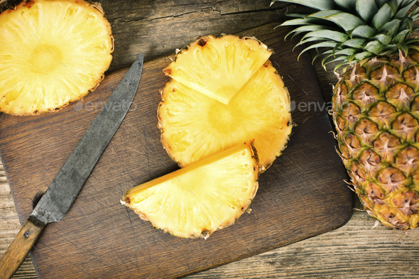 Slices of fresh pineapple - Stock Photo - Images