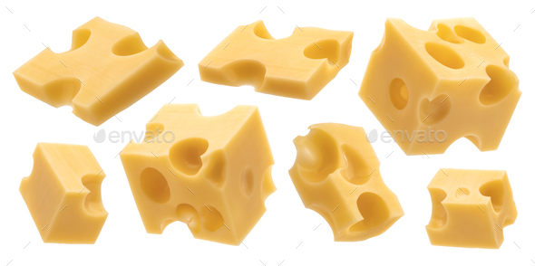Swiss Cheese Cubes on Pick
